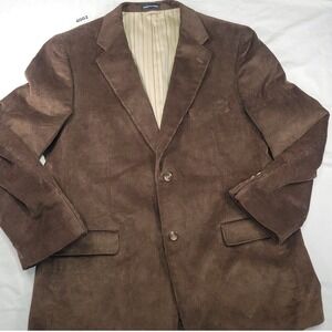 Brown Corduroy Blazer Jacket Mens 46R Smart Casual Outerwear Work Grandpa Core